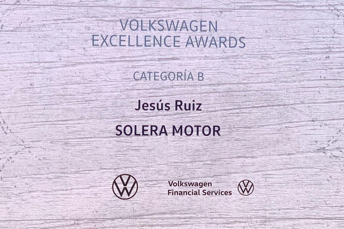 Solera Motor Volkswagen turismos vuelve a ser galardonado Volkswagen Excellence Awards